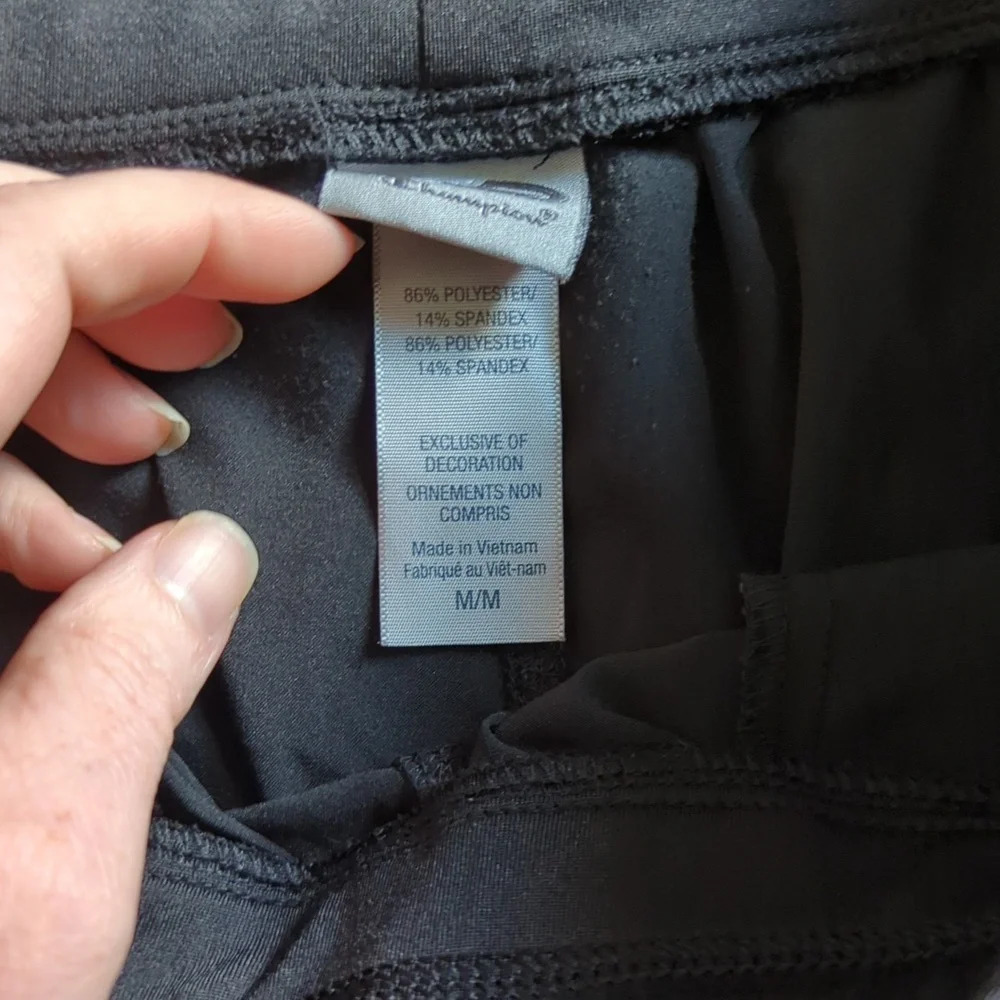 Champion Track Pant Sweat Pant Size Medium Black with Pockets - Picture 2 of 5